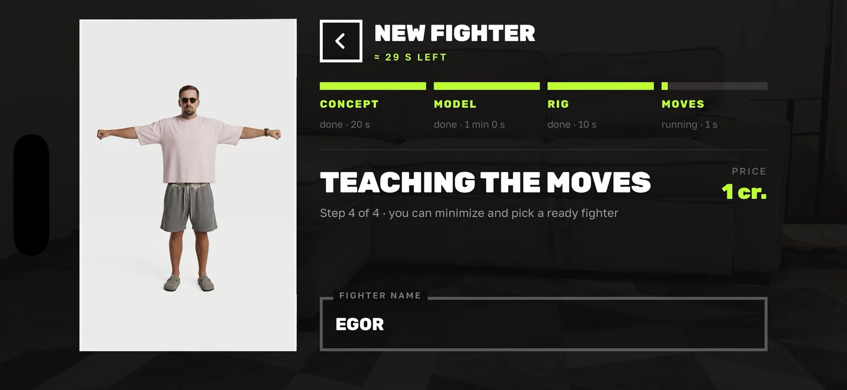 Taking a photo of a friend to turn into a fighter